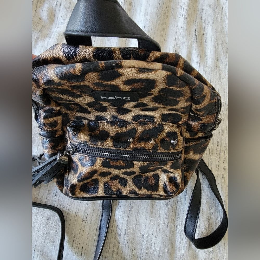 Bebe Leopard Print Backpack